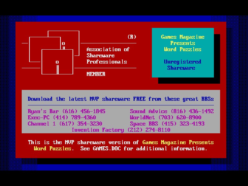 Games Magazine Presents Word Puzzles